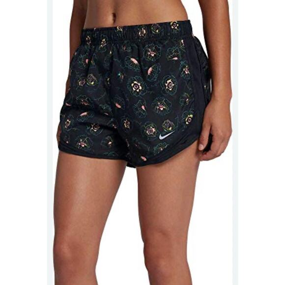 Nike Tempo Dri-Fit‎ Shorts Women Size XS Black Floral Running Lined Active Mesh - Picture 4 of 4
